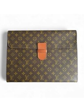 Louis Vuitton Monogram Leather Vintage Large Document Holder Clutch